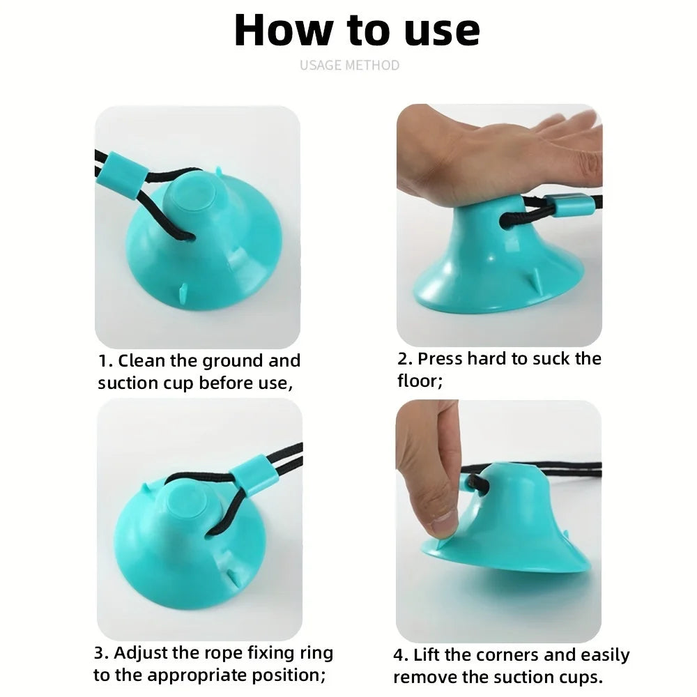 The Happy Tail Co.™ Interactive Dog Suction Cup Tug Toy - Durable Rubber Training & Chew Toy