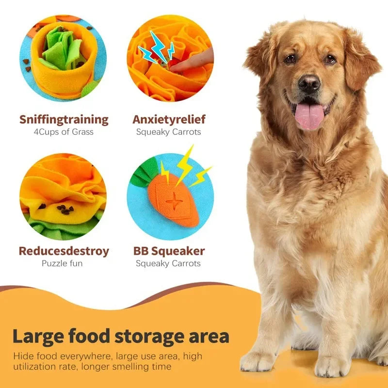 The Happy Tail Co.™ Interactive Dog Snuffle Mat - Mental Stimulation & Stress Relief Feeding Mat