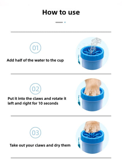 The Happy Tail Co™ Automatic Pet Paw Cleaner Cup - Soft Silicone Deep Wash Tool for Muddy Paws
