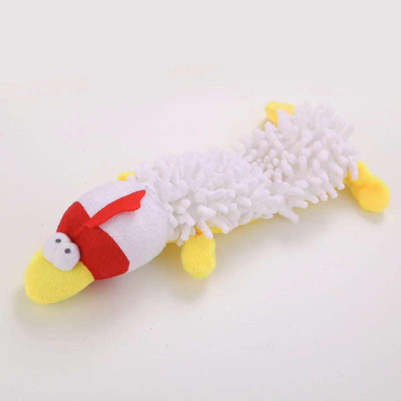 The Happy Tail Co.™ Ultra-Soft Animal Squeaky Chew Toy - Gentle Dental Cleaning Plush for Puppies & Small Breeds