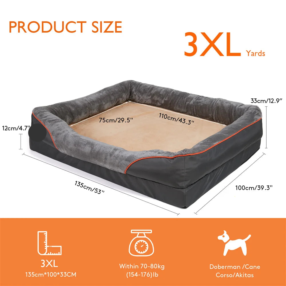 The Happy Tail Co™ Orthopedic Memory Foam Pet Sofa - Waterproof & Breathable Comfort
