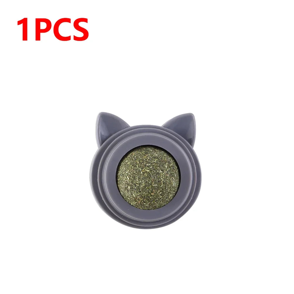 The Happy Tail Co.™ 3-Piece Rotatable Catnip Wall Balls - Natural Licking Snacks for Dental Cleaning & Anxiety Relief