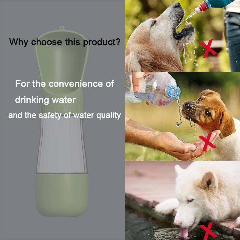 The Happy Tail Co™ Portable 2-in-1 Pet Water Bottle & Food Container - Leak-Proof Travel Dispenser for Dogs & Cats