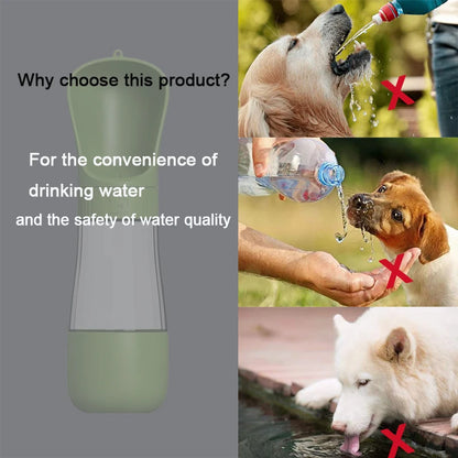 The Happy Tail Co™ Portable 2-in-1 Pet Water Bottle & Food Container - Leak-Proof Travel Dispenser for Dogs & Cats