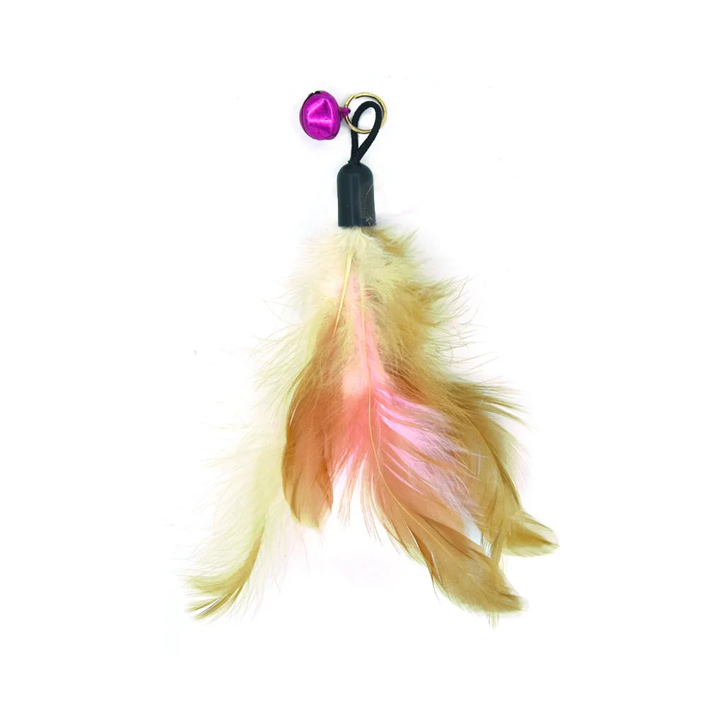 The Happy Tail Co™ Interactive Cat Teaser Wand Set - 12-Piece Suction Cup Bird & Feather Toy Kit