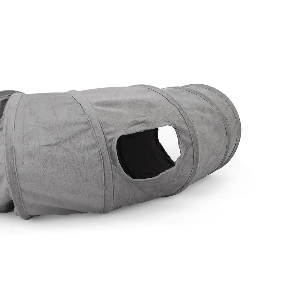 The Happy Tail Co™ Adventure Foldable Cat Tunnel - 3-Hole Interactive Play Tube for Indoor Cats & Kittens