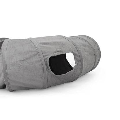 The Happy Tail Co™ Adventure Foldable Cat Tunnel - 3-Hole Interactive Play Tube for Indoor Cats & Kittens