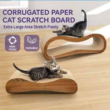 The Happy Tail Co™ 2-in-1 Luxury Cat Scratcher Lounge & Bed - Durable Cardboard Furniture Protector for Healthy Claws