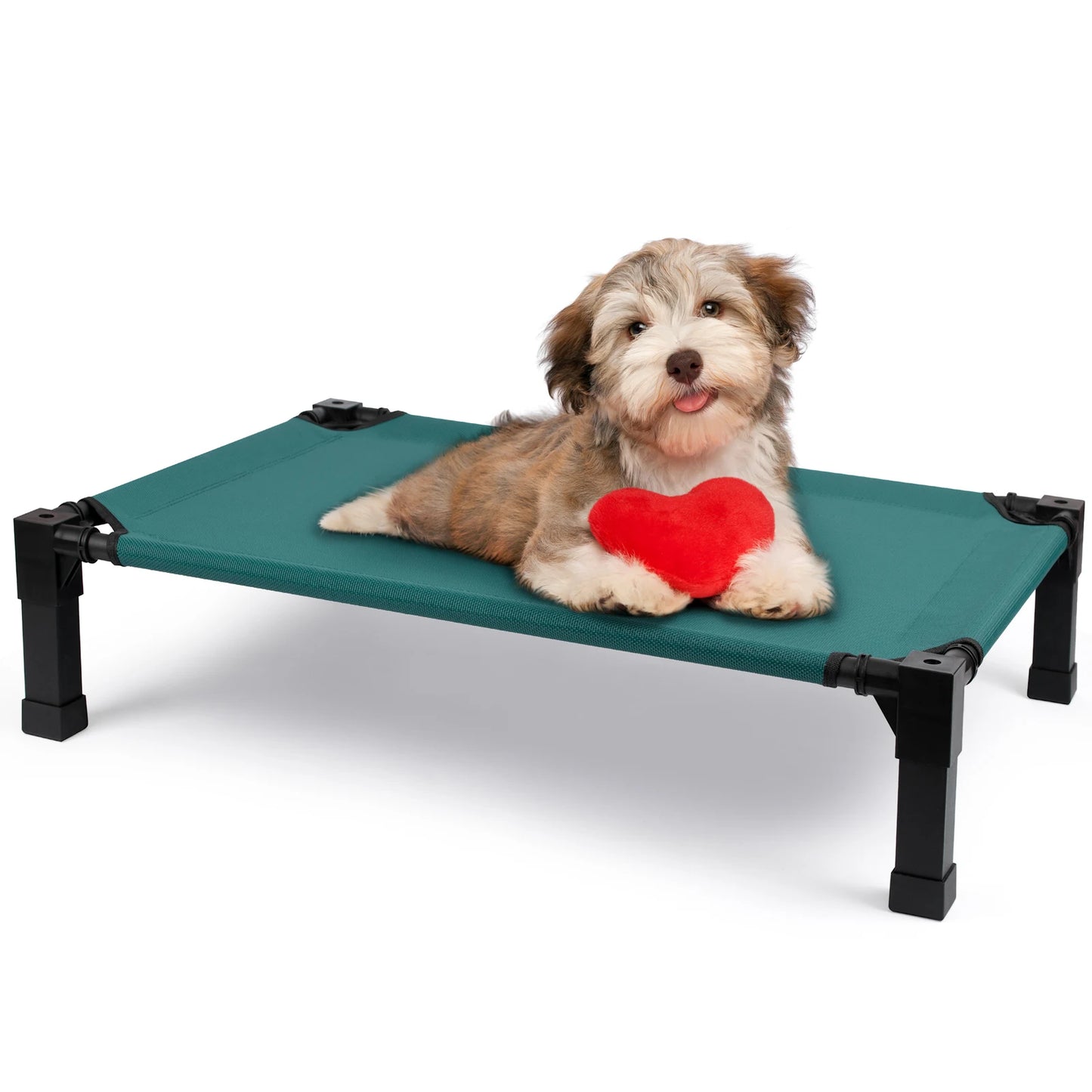 The Happy Tail Co™ Elevated Cooling Pet Bed - Breathable Mesh & Portable Outdoor Dog Cot