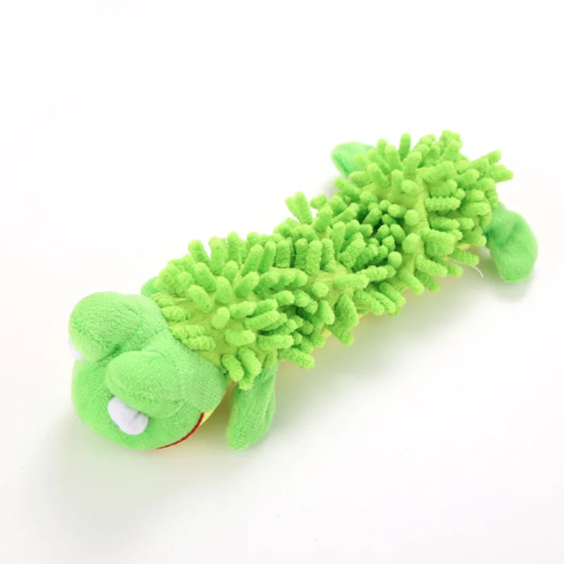 The Happy Tail Co.™ Ultra-Soft Animal Squeaky Chew Toy - Gentle Dental Cleaning Plush for Puppies & Small Breeds