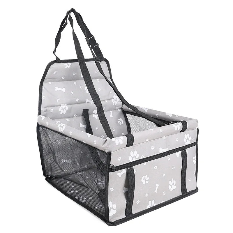 The Happy Tail Co™ Breathable Pet Car Booster Seat - Portable Travel Carrier Basket with Safety Leash for Small Dogs & Cats