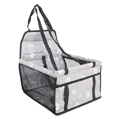The Happy Tail Co™ Breathable Pet Car Booster Seat - Portable Travel Carrier Basket with Safety Leash for Small Dogs & Cats