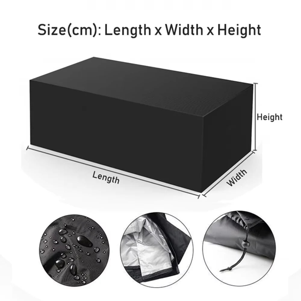 The Happy Tail Co 210D Oxford Waterproof Furniture Cover - Heavy Duty Dustproof & Windproof Outdoor Patio Protector