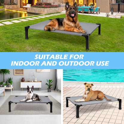 The Happy Tail Co™ Elevated Cooling Pet Bed - Breathable Mesh & Portable Outdoor Dog Cot