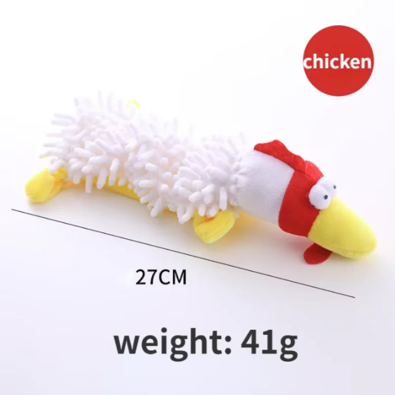 The Happy Tail Co.™ Ultra-Soft Animal Squeaky Chew Toy - Gentle Dental Cleaning Plush for Puppies & Small Breeds