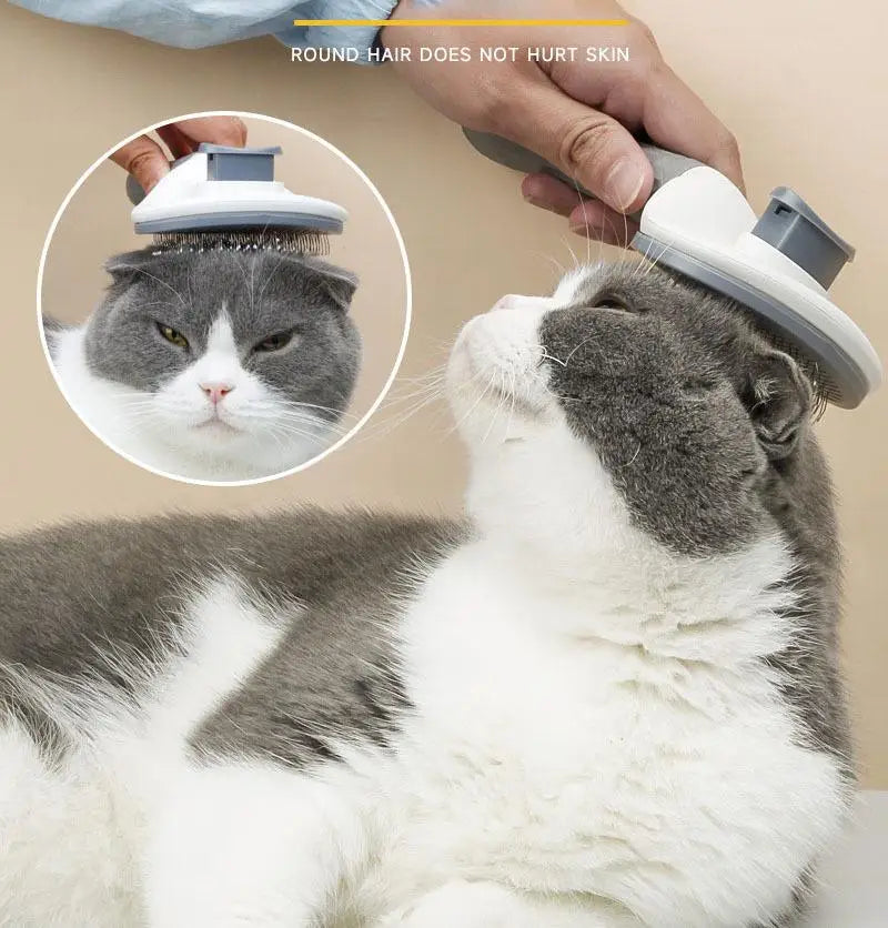 The Happy Tail Co™ One-Click Self-Cleaning Brush - Professional Pet Hair Remover & Soothing Massage Tool