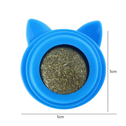 The Happy Tail Co.™ 3-Piece Rotatable Catnip Wall Balls - Natural Licking Snacks for Dental Cleaning & Anxiety Relief