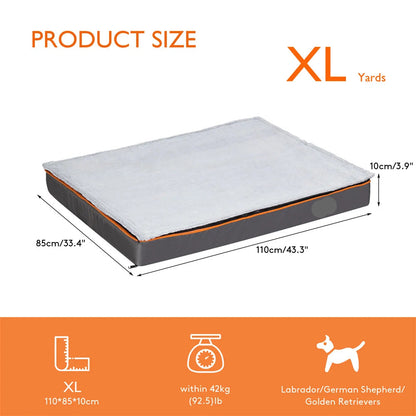 The Happy Tail Co Premium Orthopedic Memory Foam Dog Bed - Waterproof & Washable Deluxe Pet Mattress with Orange Trim