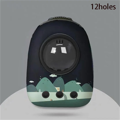The Happy Tail Co™ Breathable Space Capsule Pet Backpack - Panoramic View Travel Sling Bag for Cats & Small Dogs