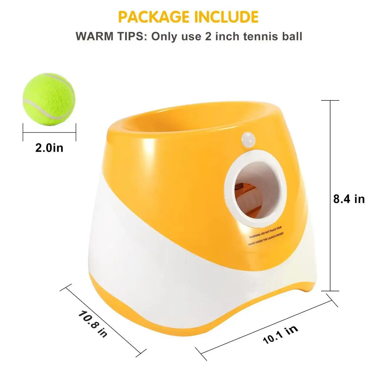 The Happy Tail Co™ Pro-Series Automatic Dog Ball Launcher - Interactive Rechargeable Fetch Machine with 3 Tennis Balls