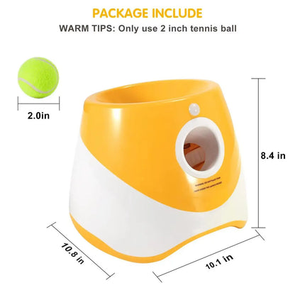 The Happy Tail Co™ Pro-Series Automatic Dog Ball Launcher - Interactive Rechargeable Fetch Machine with 3 Tennis Balls