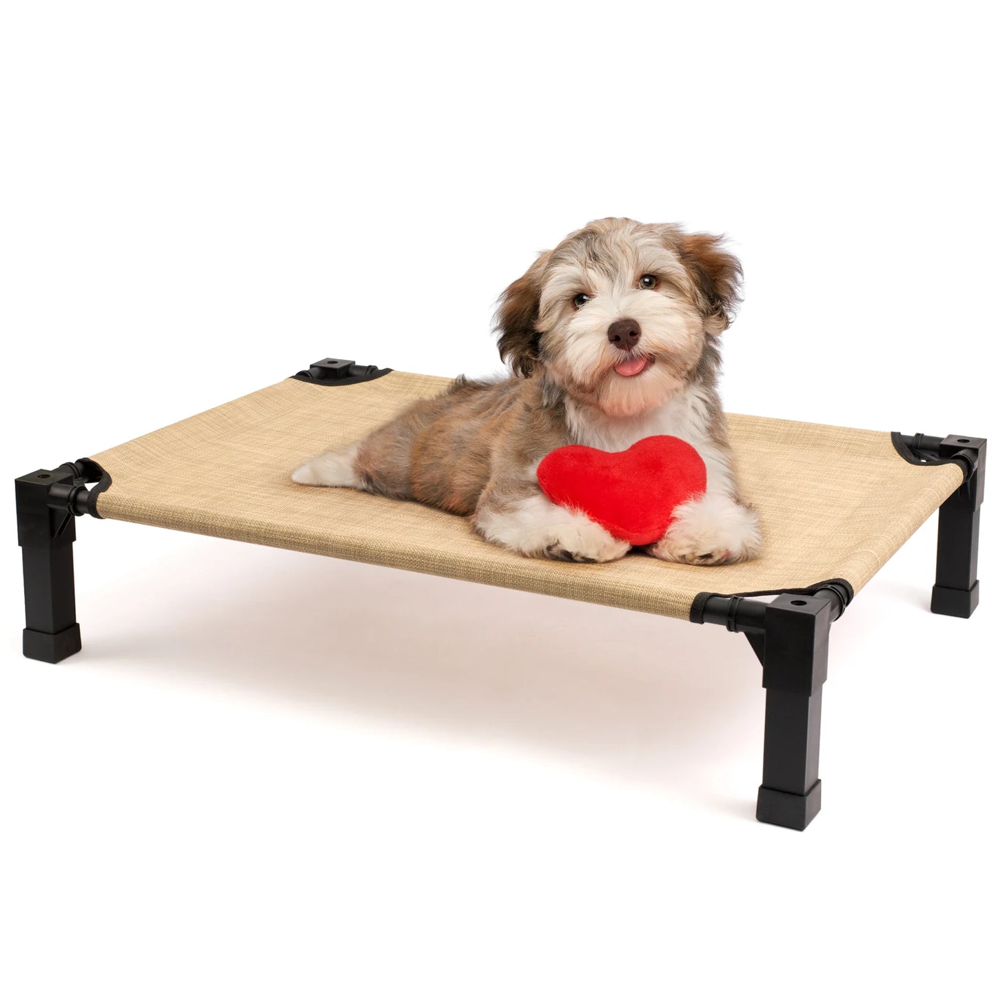 The Happy Tail Co™ Elevated Cooling Pet Bed - Breathable Mesh & Portable Outdoor Dog Cot