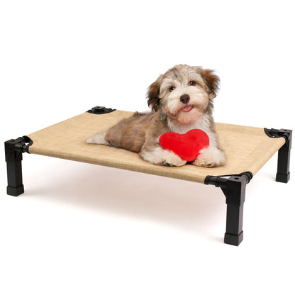 The Happy Tail Co™ Elevated Cooling Pet Bed - Breathable Mesh & Portable Outdoor Dog Cot