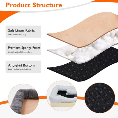 The Happy Tail Co™ Orthopedic Memory Foam Pet Sofa - Waterproof & Breathable Comfort
