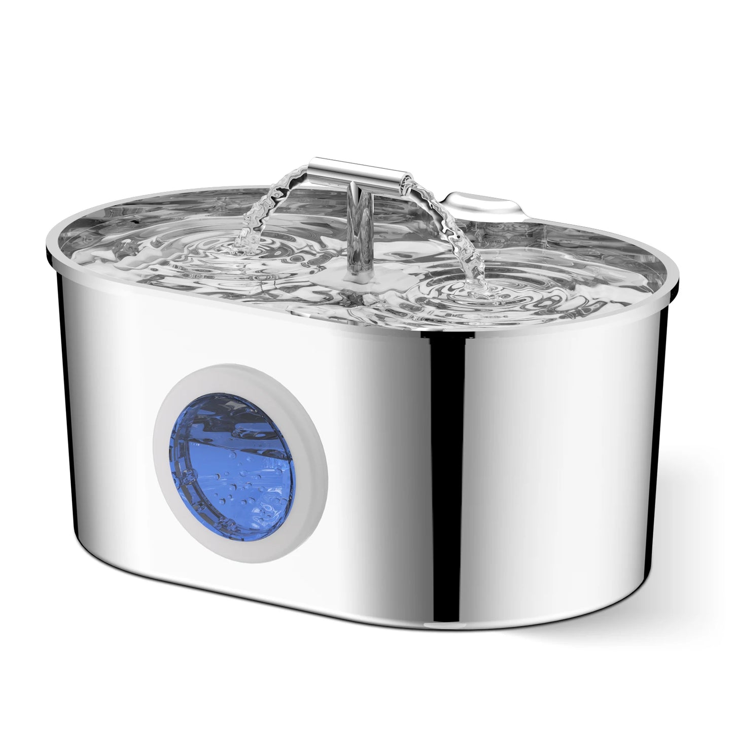 The Happy Tail Co 2.2L Premium Stainless Steel Automatic Pet Water Fountain - Ultra-Quiet Intelligent Drinker with Filtration