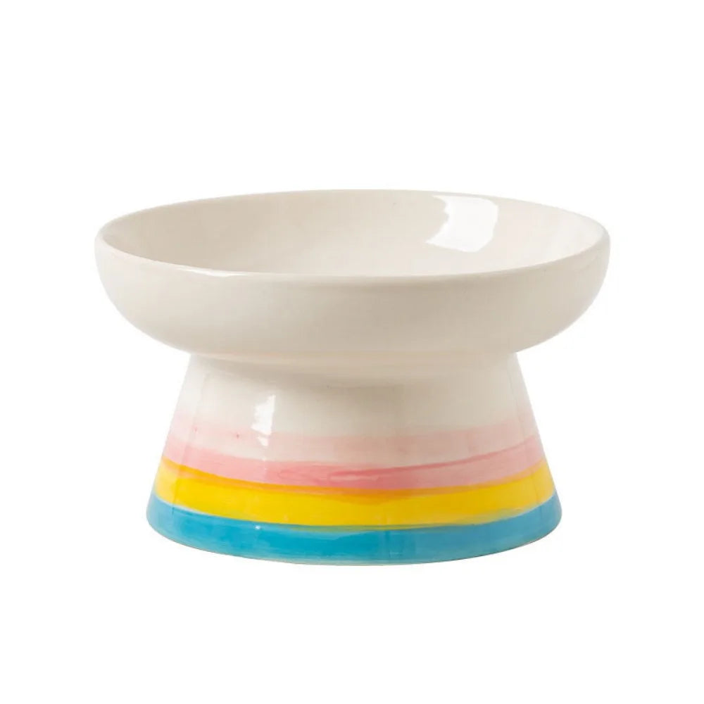 The Happy Tail Co™ Premium Ceramic Orthopedic Pet Bowl - Slanted Neck Guard & Anti-Tipping Elevated Feeder