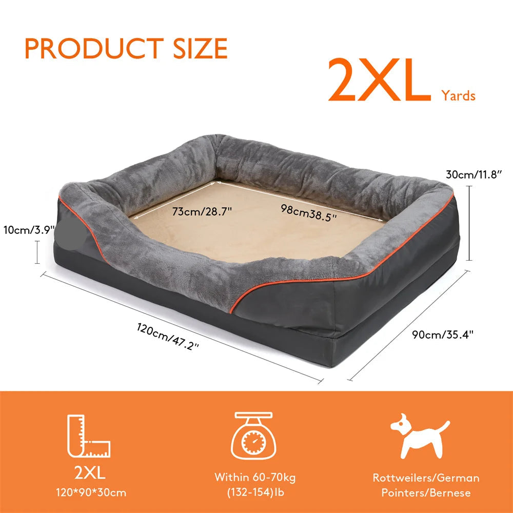 The Happy Tail Co™ Orthopedic Memory Foam Pet Sofa - Waterproof & Breathable Comfort
