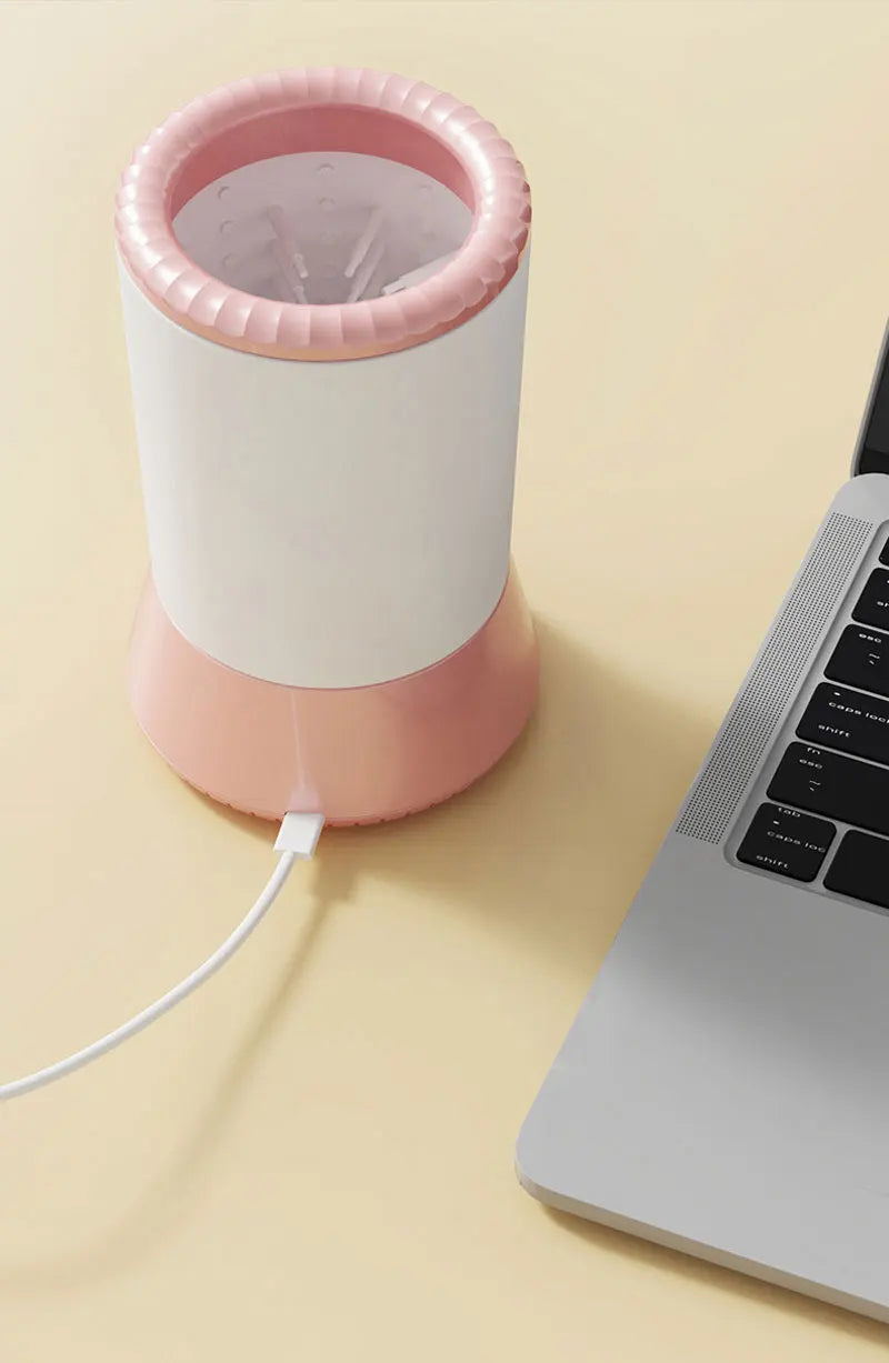 The Happy Tail Co Automatic Pet Paw Washer - USB Rechargeable Electric Dog Paw Cleaner with Soft Silicone Brushes