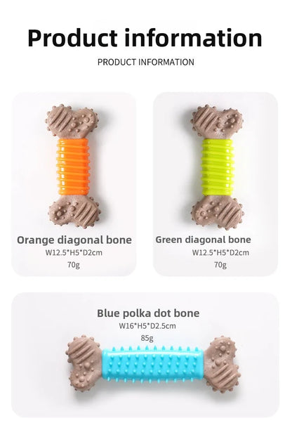 The Happy Tail Co.™ Indestructible Bone-Shaped Dog Chew Toy - Durable TPR Molar Stick