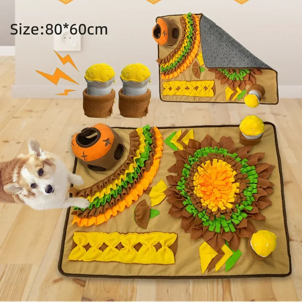 The Happy Tail Co.™ Interactive Dog Snuffle Mat - Mental Stimulation & Stress Relief Feeding Mat