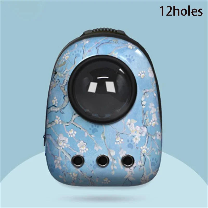 The Happy Tail Co™ Breathable Space Capsule Pet Backpack - Panoramic View Travel Sling Bag for Cats & Small Dogs