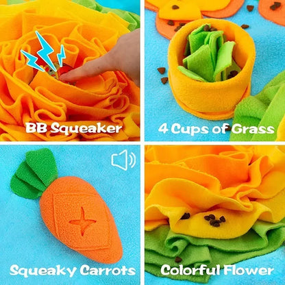 The Happy Tail Co.™ Interactive Dog Snuffle Mat - Mental Stimulation & Stress Relief Feeding Mat