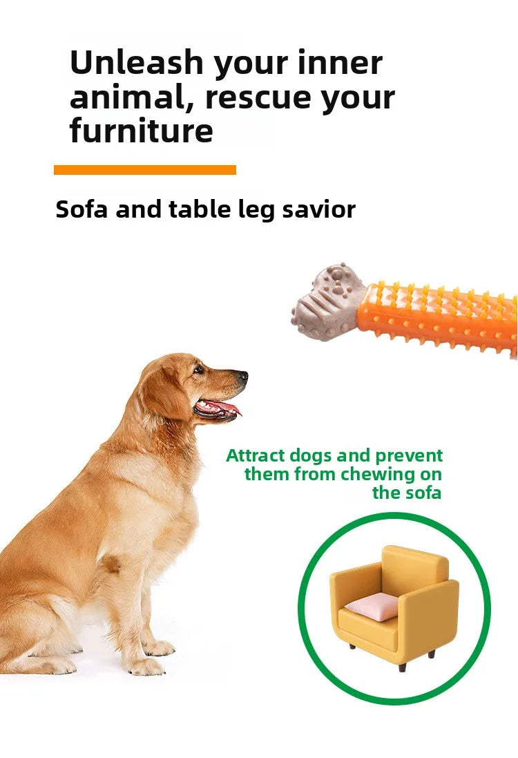 The Happy Tail Co.™ Indestructible Bone-Shaped Dog Chew Toy - Durable TPR Molar Stick