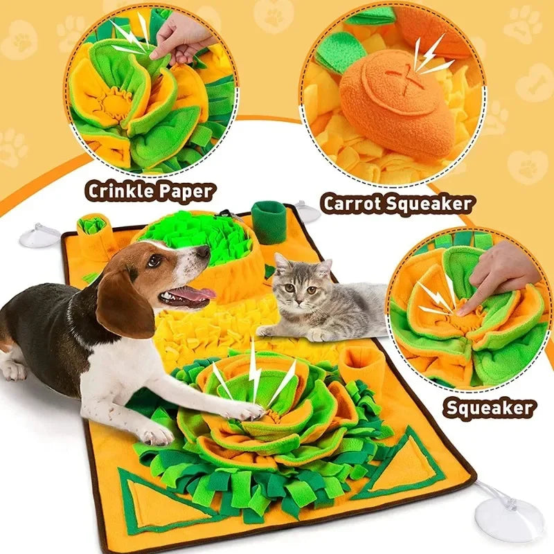 The Happy Tail Co.™ Interactive Dog Snuffle Mat - Mental Stimulation & Stress Relief Feeding Mat