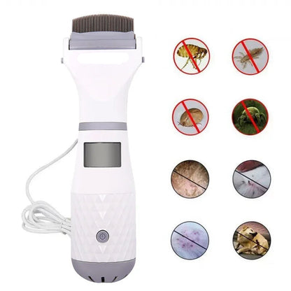 The Happy Tail Co™ Electric Flea & Lice Comb - Chemical-Free Vacuum Suction Pet Grooming & Cleaning Tool