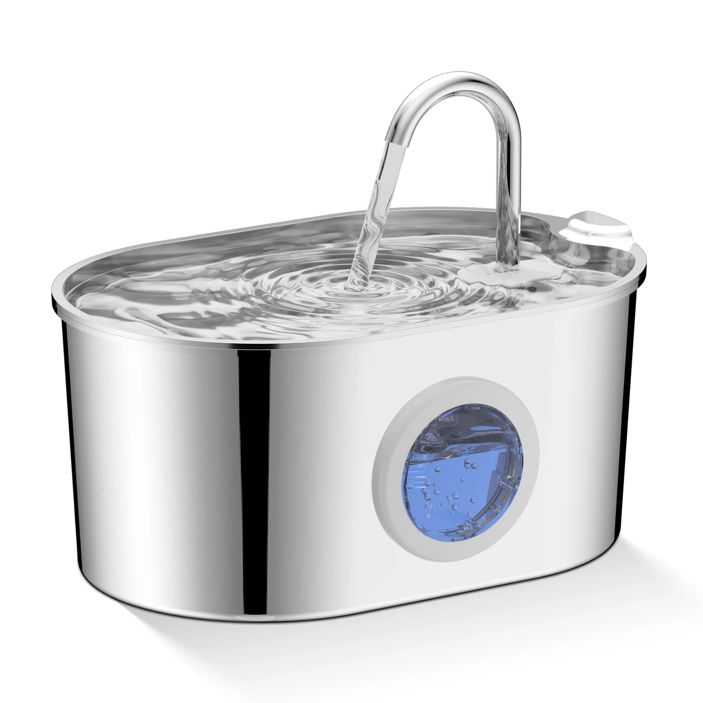The Happy Tail Co 2.2L Premium Stainless Steel Automatic Pet Water Fountain - Ultra-Quiet Intelligent Drinker with Filtration