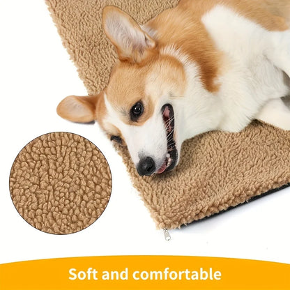 The Happy Tail Co Self-Warming Pet Pad Blanket - Electric-Free Thermal Heat Reflecting Mat for Cats & Dogs