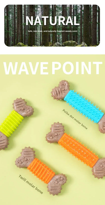The Happy Tail Co.™ Indestructible Bone-Shaped Dog Chew Toy - Durable TPR Molar Stick
