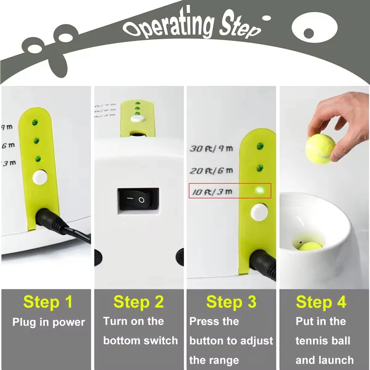 The Happy Tail Co™ Pro-Series Automatic Dog Ball Launcher - Interactive Rechargeable Fetch Machine with 3 Tennis Balls