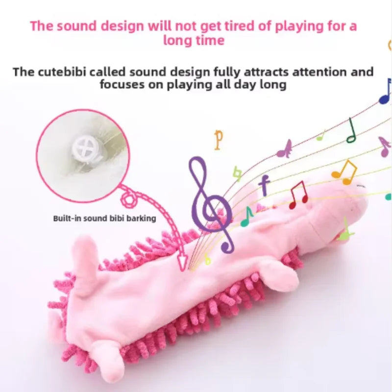 The Happy Tail Co.™ Ultra-Soft Animal Squeaky Chew Toy - Gentle Dental Cleaning Plush for Puppies & Small Breeds