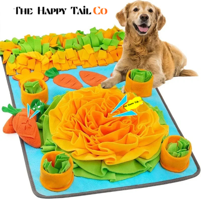 The Happy Tail Co.™ Interactive Dog Snuffle Mat - Mental Stimulation & Stress Relief Feeding Mat