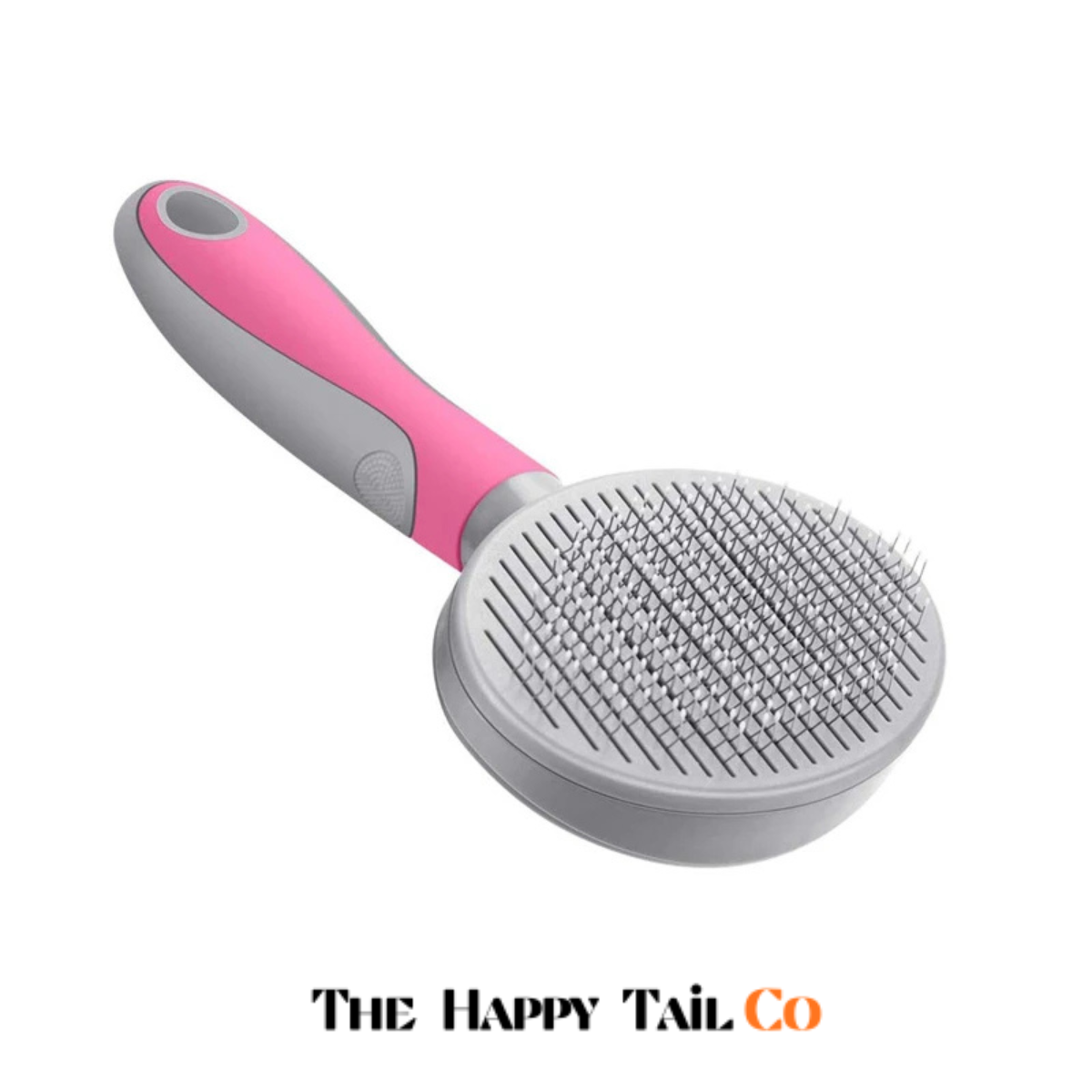 The Happy Tail Co One-Click Self-Cleaning Slicker Brush - Professional Pet Grooming Tool for Shedding & Matting