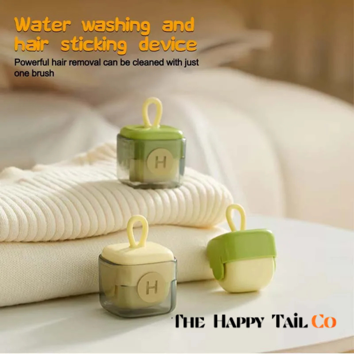 The Happy Tail Co Reusable & Washable Lint Roller - Strong Adhesive Pet Hair Remover for Clothes & Furniture