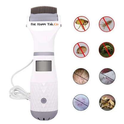 The Happy Tail Co™ Electric Flea & Lice Comb - Chemical-Free Vacuum Suction Pet Grooming & Cleaning Tool
