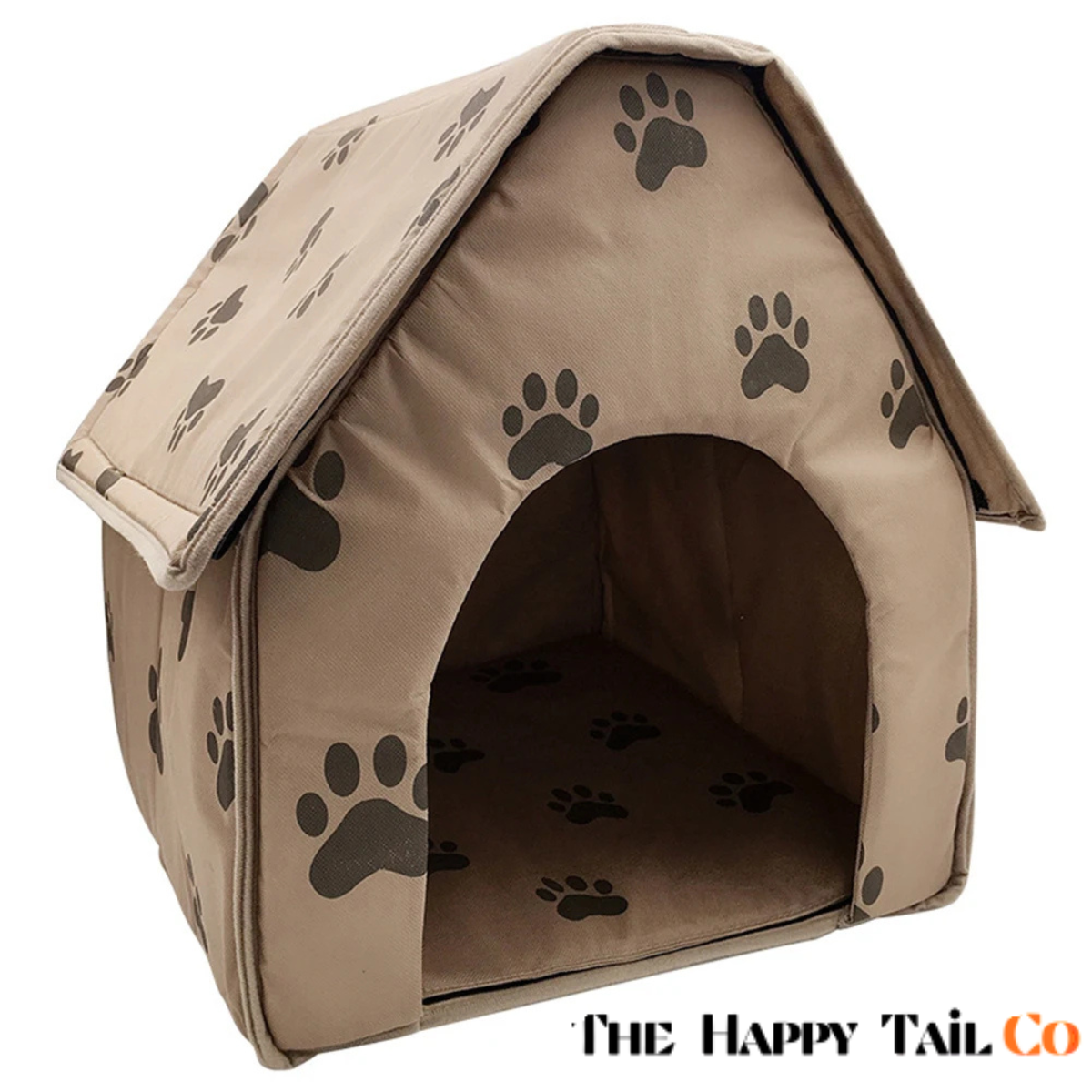 The Happy Tail Co™ Cozy Cartoon Pet House - Soft Washable Dog Cave & Warm Kitten Nest for Indoor Winter