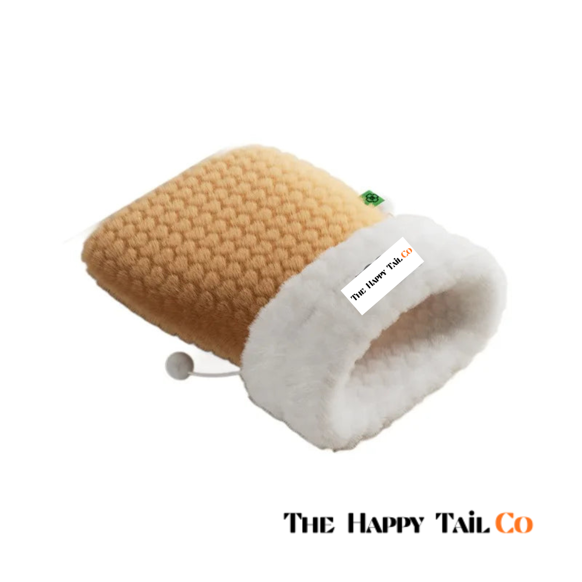The Happy Tail Co Enclosed Plush Cat Bed with Tunnel Entrance - Self-Warming Winter Sleeping Bag & Secure Hideout